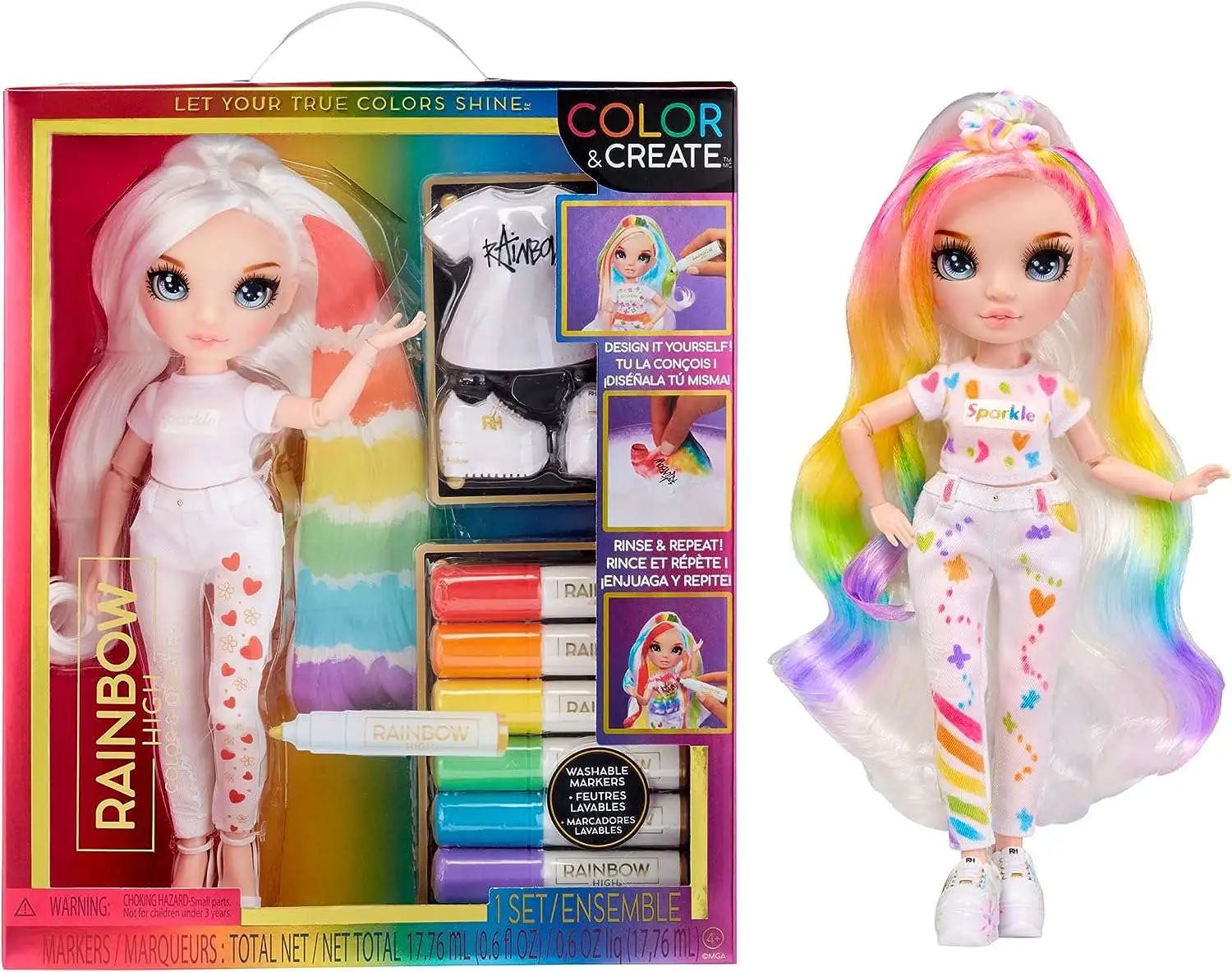 Rainbow High Color & Create Blue Eyes Doll
