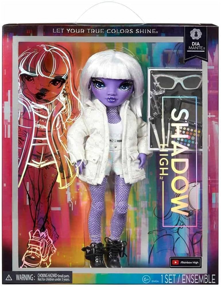 Amazon.com: Rainbow High Shadow High Dia Mante- Purple Fashion Doll.  Fashionable Outfit & 10+ Colorful Play Accessories. Great Gift for Kids  4-12 Years Old & Collectors : Toys & Games