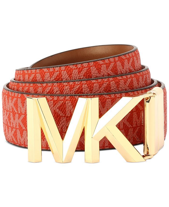 Michael Kors Women's Leather Reversible Logo Belt - Macy's