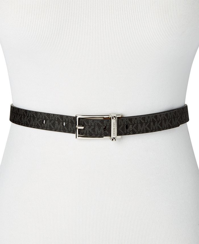 Michael Kors Skinny Logo Belt - Macy's