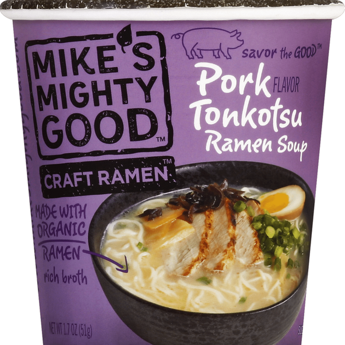 Mike's Mighty Good Soup, Ramen, Pork Tonkotsu Flavor (1.7 oz) - product image