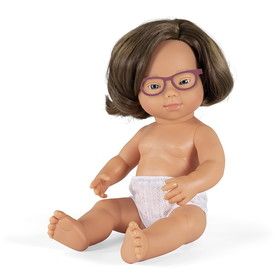 Miniland Educational MLE31110 Caucasian Girl With Down Syndrome, With Glasses Wholesale - Opentip