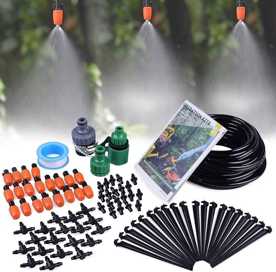 Amazon.com: MIXC Irrigation System Greenhouse Watering Systems 1/4 INCH 50FT DIY Auto Drip Irrigation Kit Garden Accessories Automatic Irrigation Equipment for Plants/Lawn : Patio, Lawn & Garden