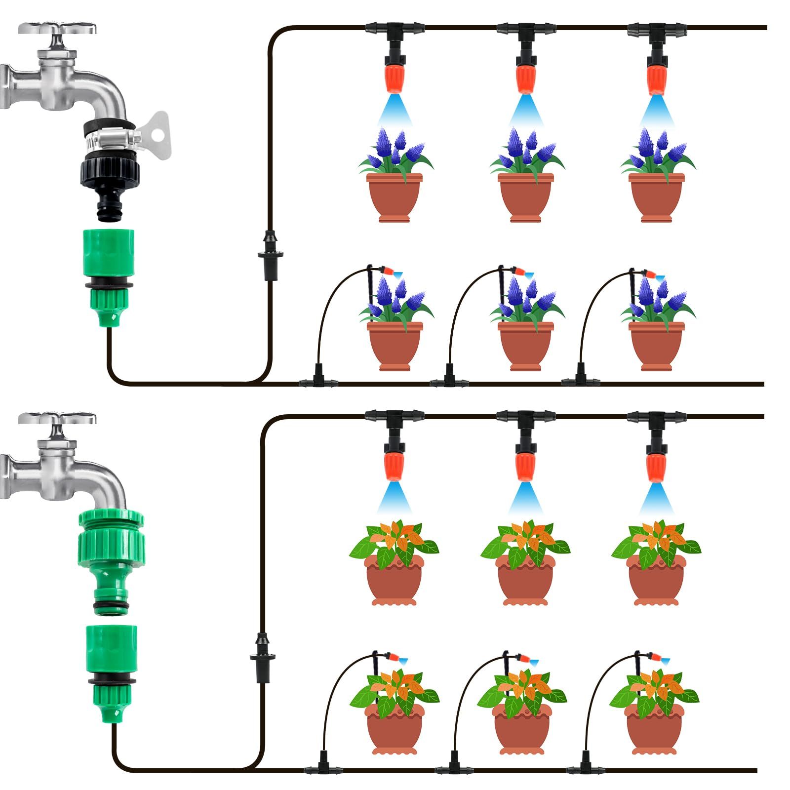 Amazon.com: MIXC Irrigation System Greenhouse Watering Systems 1/4 INCH  50FT DIY Auto Drip Irrigation Kit Garden Accessories Automatic Irrigation  Equipment for Plants/Lawn : Patio, Lawn & Garden