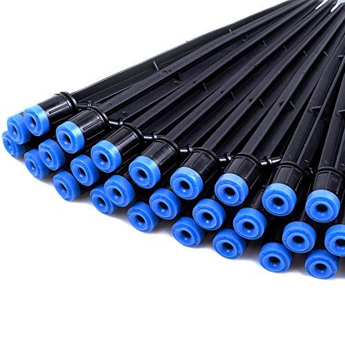 MIXC 200PCS Drip Emitters Fan Shape with Stake Water Flow Adjustable for 1/4 inch Irrigation Tube Hose, 360 Degree Sprayer Perfect for Irrigation System Watering Kits for Garden Patio Lawn Flower Bed