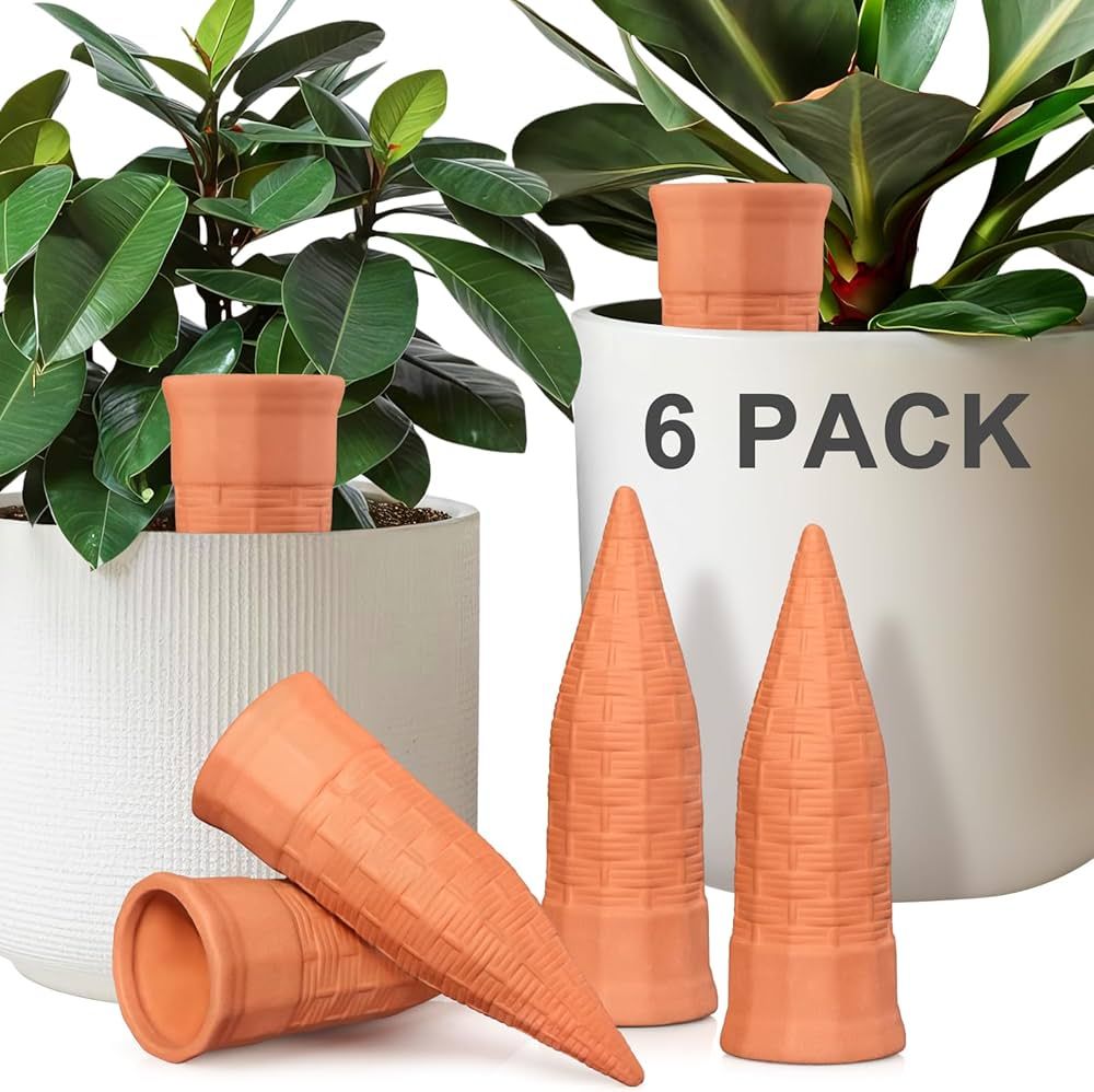 Amazon.com: Terracotta Watering Spikes 6 Pack Plant Watering Devices Wine  Bottle Automatic Plant Waterer for Vacations, Self Watering Stakes for  Indoor Outdoor Plants : Patio, Lawn & Garden