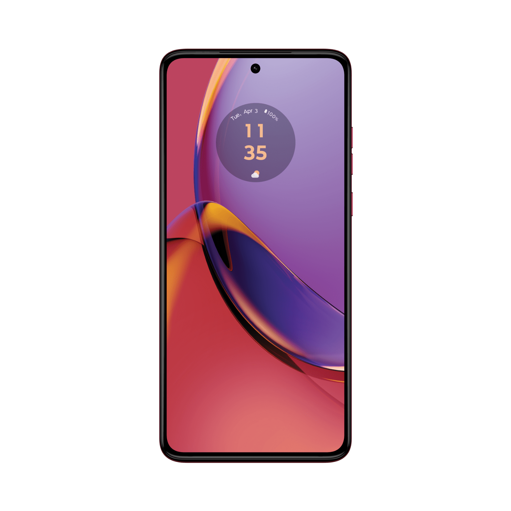 moto g84 5G (Viva Magenta) - front/angled render (press image)
