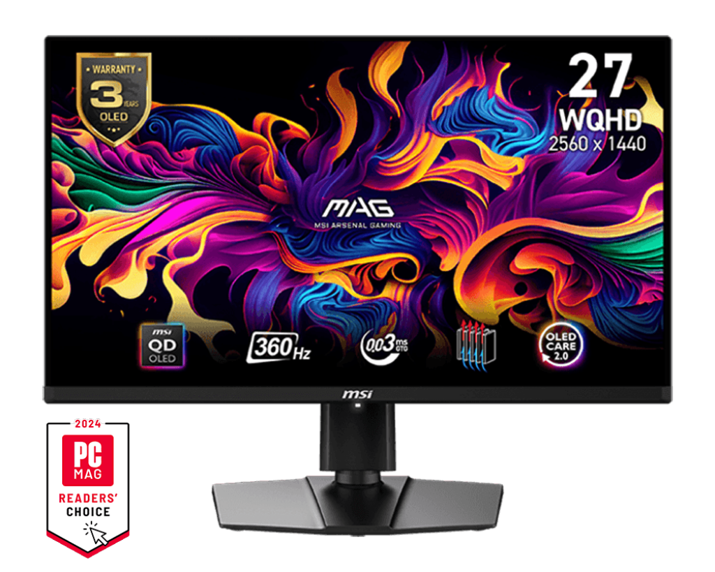 MSI MAG 271QPX QD-OLED (product render)