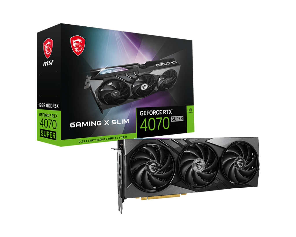 MSI GeForce RTX 4070 SUPER 12G GAMING X SLIM (product render)