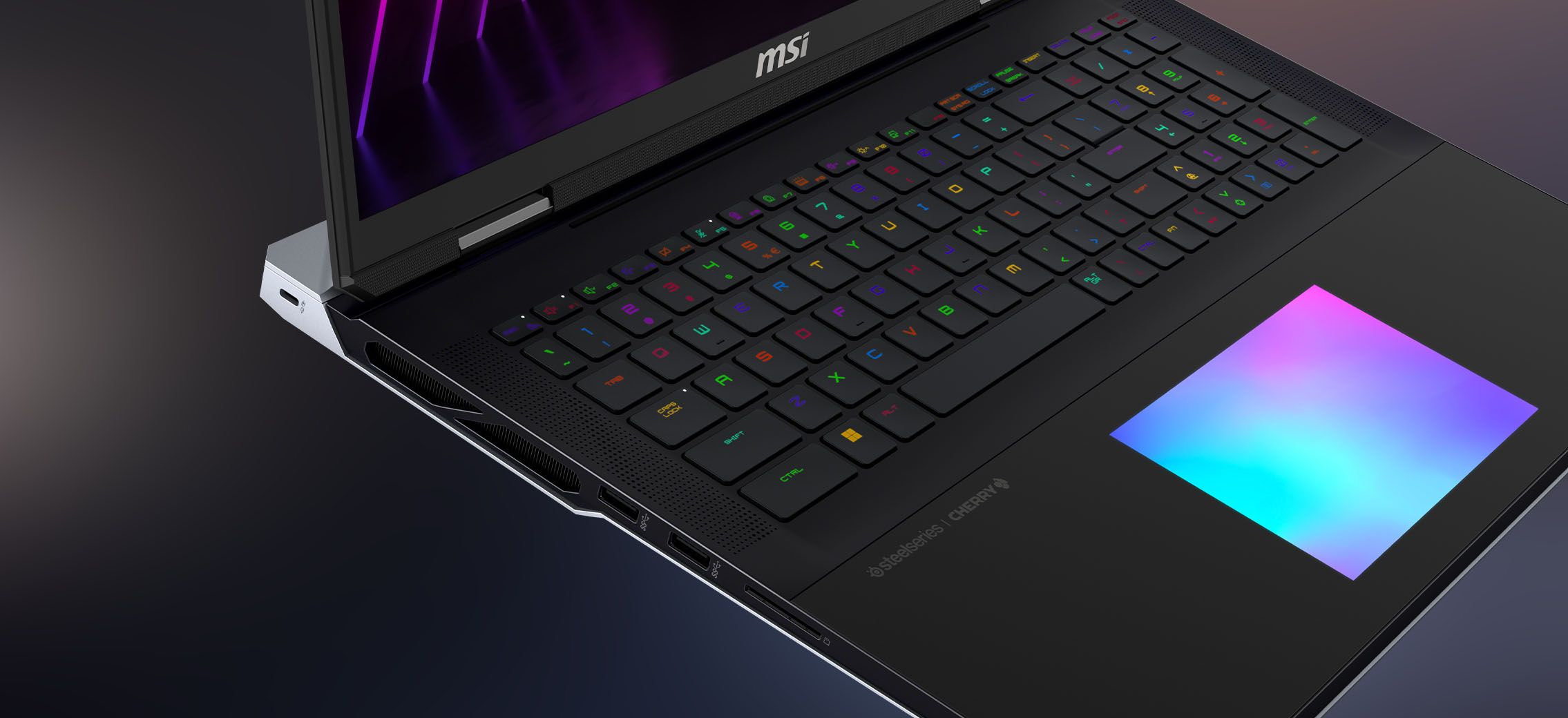 MSI official gallery photo: Titan 18 HX A14V (detail/angle shot)