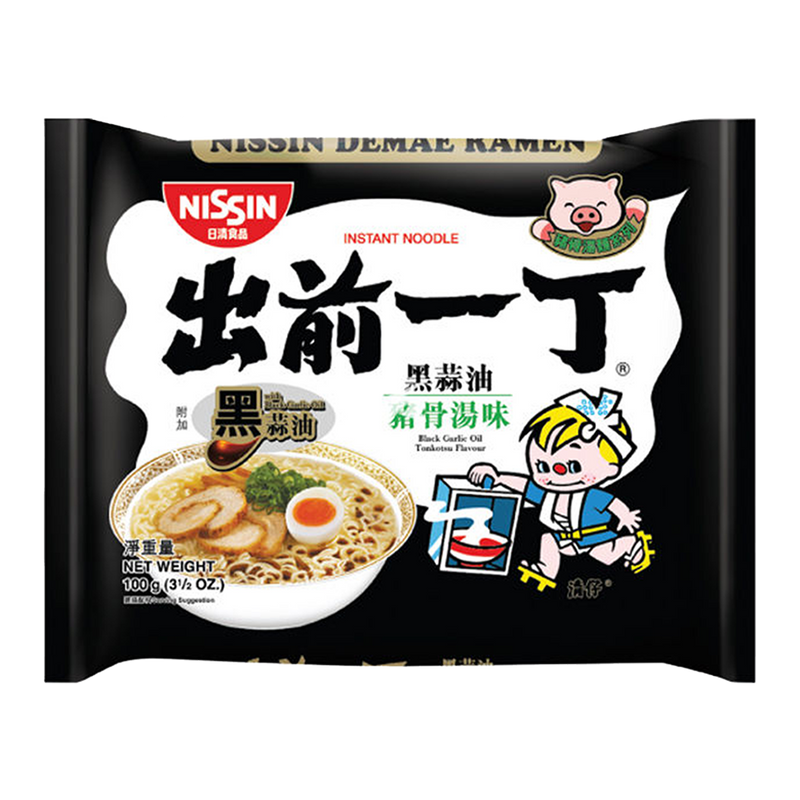 NISSIN Demae Ramen - Black Garlic Oil Tonkotsu 100g (pack shot)