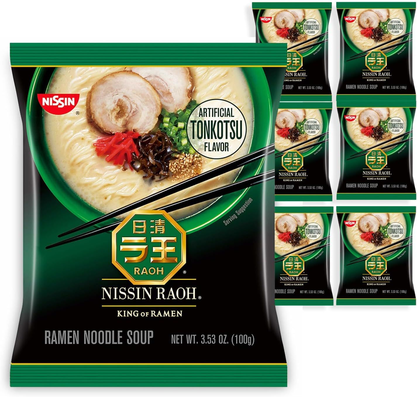Nissin RAOH Tonkotsu – Amazon product image (front of package)