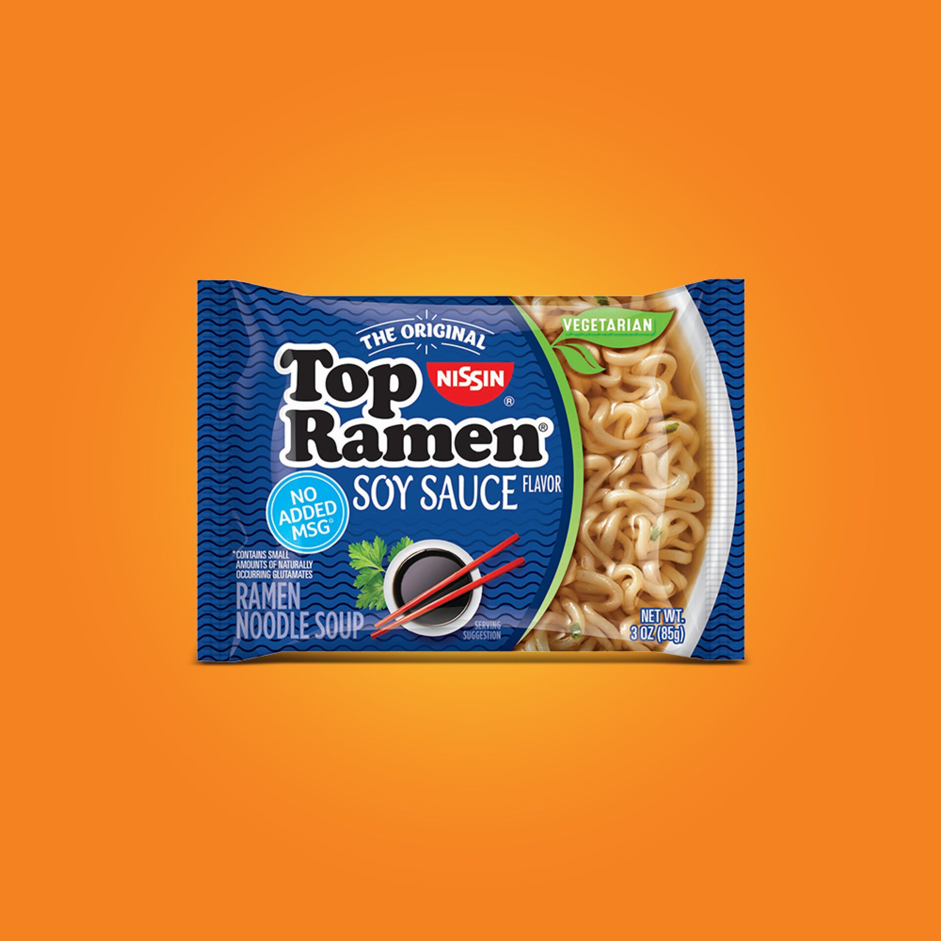 Top Ramen Soy Sauce (pack) hero image on color background