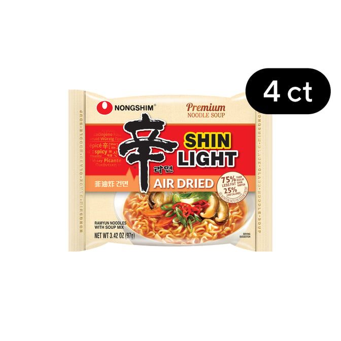Nongshim Shin Light Air Dried Ramen Noodles with Soup Mix (97 g x 4 ct)