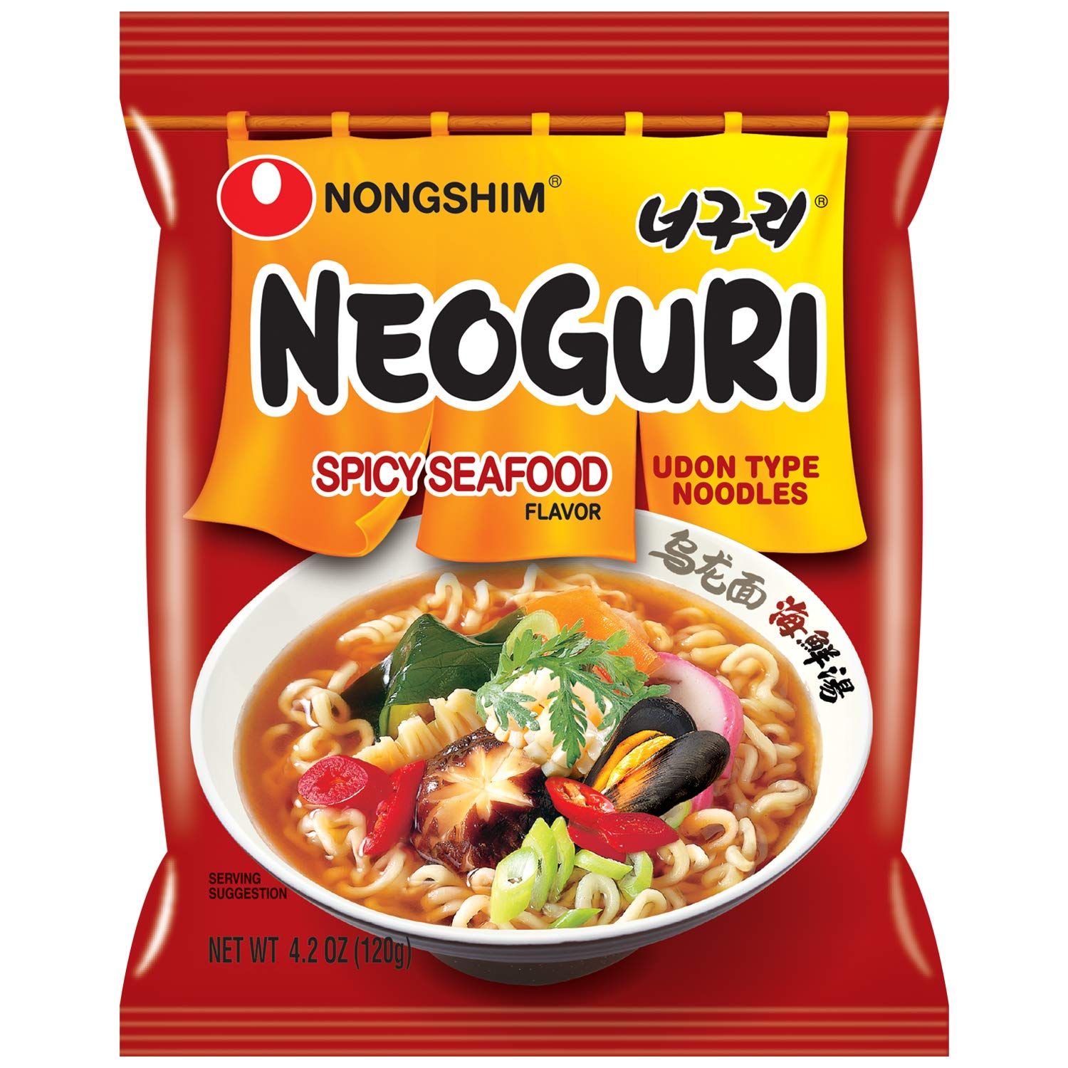 Nongshim Neoguri Spicy Seafood (front of multipack)