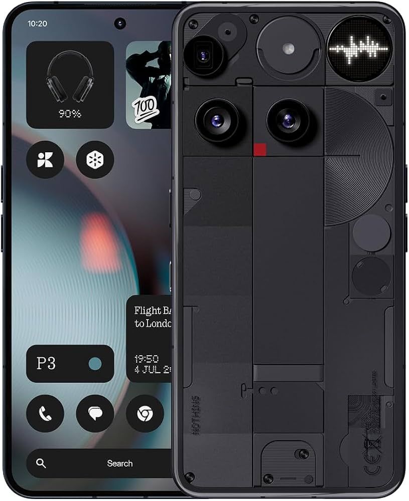 Amazon.com: Nothing Phone (3) Cell Phone, 5G Unlocked Phones 256GB, Android  15, Snapdragon 8s Gen4, AI Mobile Phones with Four 50MP Cameras & AMOLED  Display, 5150mAh, Glyph Interface, Smartphone Black : Cell