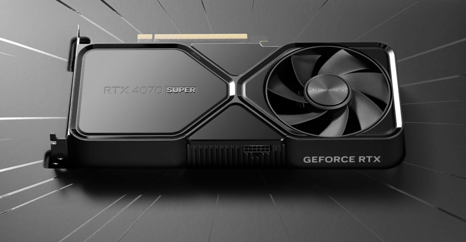 NVIDIA GeForce RTX 4070 SUPER Founders Edition (isolated PNG)