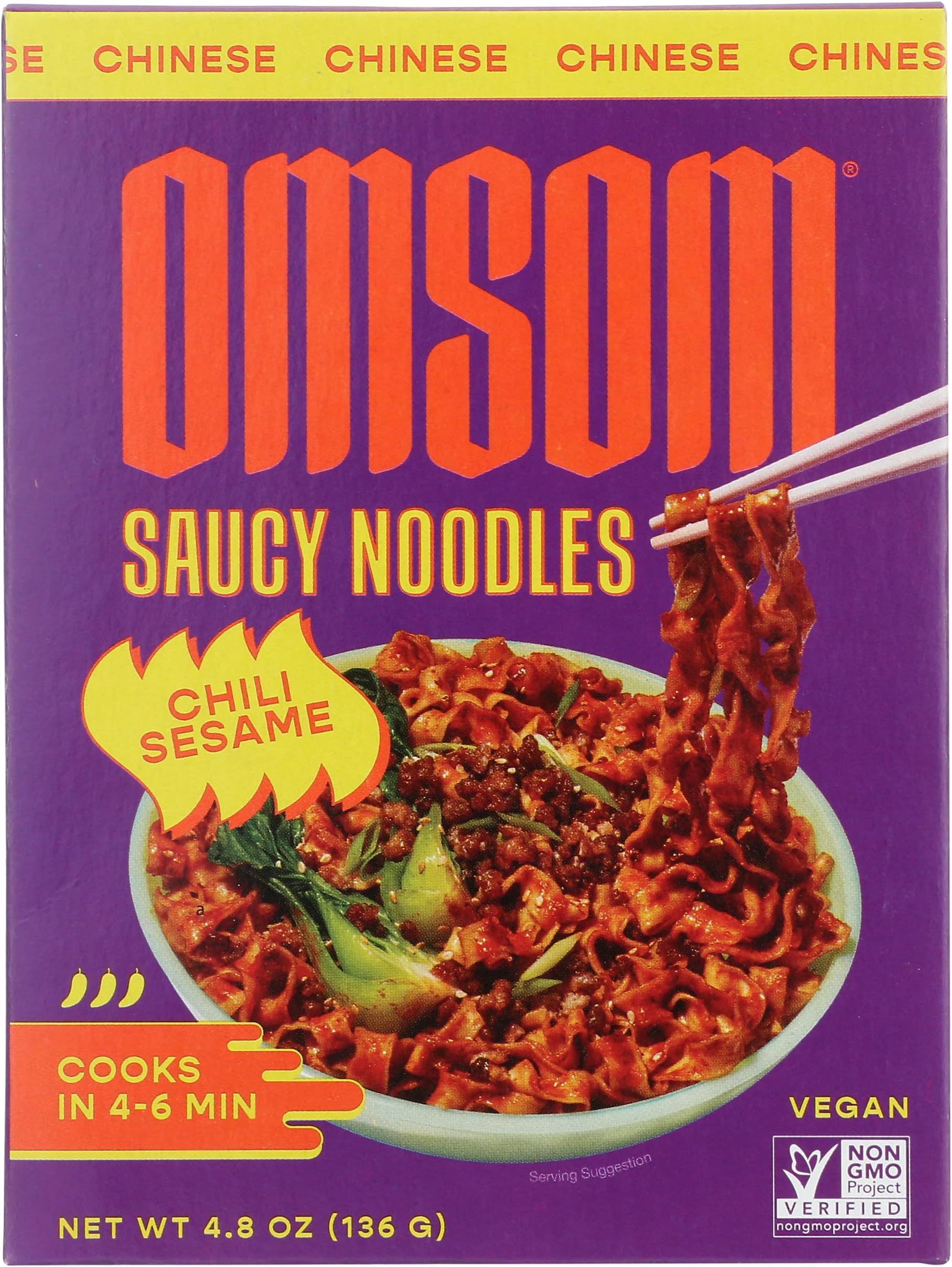 Omsom Chili Sesame Saucy Noodles 4.8 oz (front pack)
