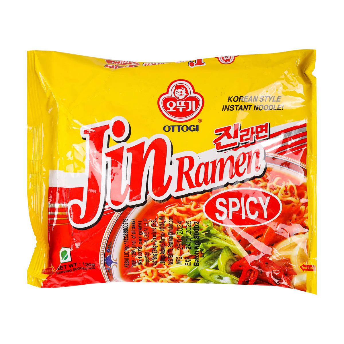Ottogi Jin Ramen Spicy 120g (high-res hero image)