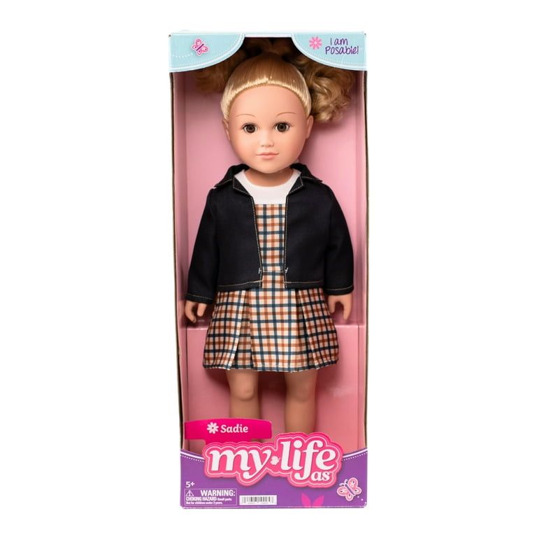 My Life As Sadie Posable 18-inch Doll, Medium Blonde Hair, Brown Eyes
