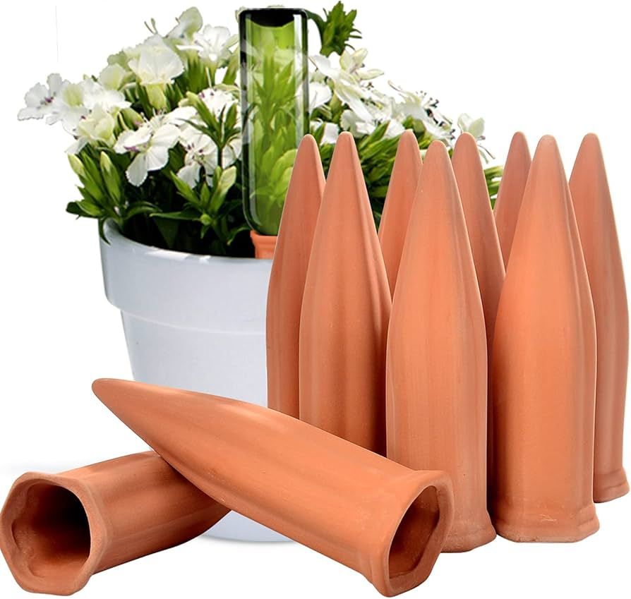 Amazon.com: B SEPOR Ceramic Plant Waterer Terracotta Self Watering Spikes for Vacation or Holiday (10Pack) : Patio, Lawn & Garden