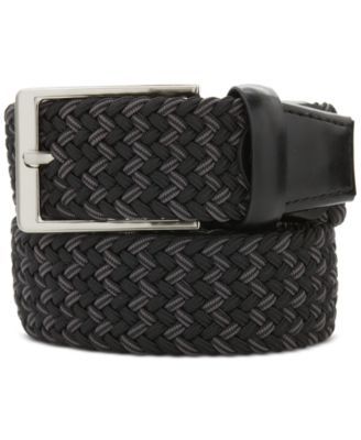 Perry Ellis Portfolio Men's Stretch Webbing Belt - Black