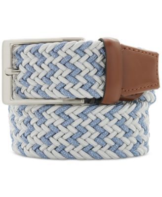 Perry Ellis Portfolio Men's Stretch Webbing Belt - Khaki/Brown