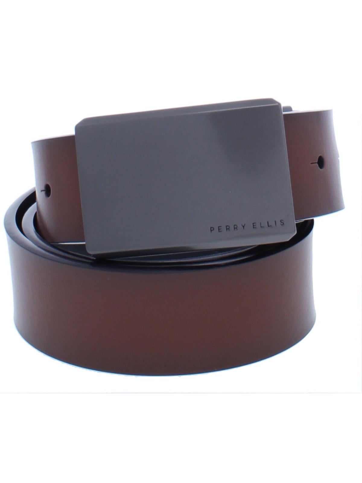 Perry Ellis Portfolio Men's Matt Leather Reversible Dress Belt