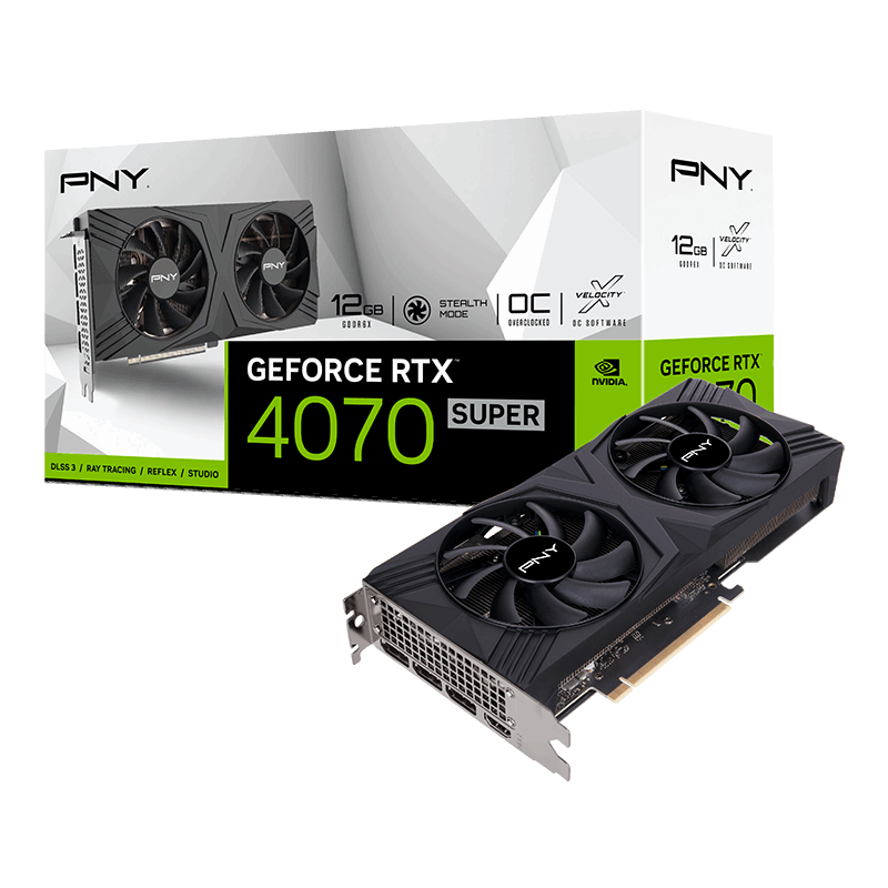 PNY GeForce RTX 4070 SUPER 12GB VERTO Overclocked Dual Fan (hero/front)
