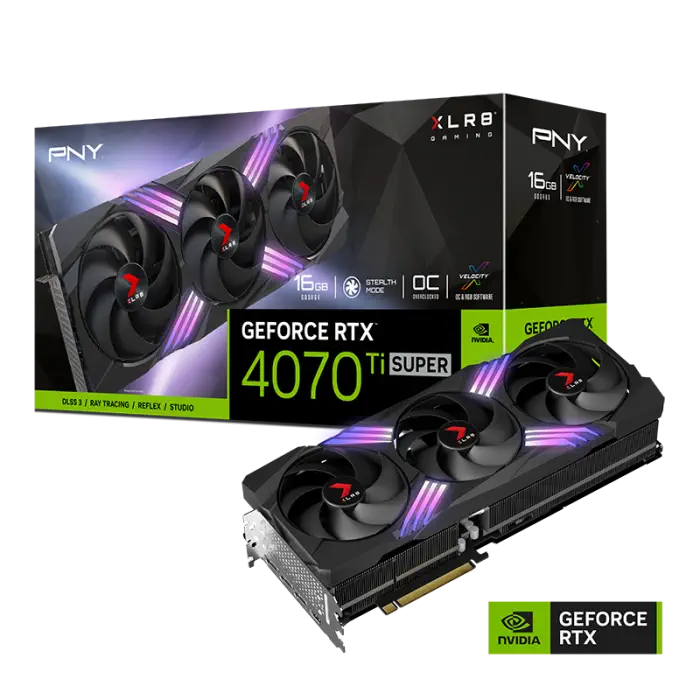 PNY RTX 4070 Ti SUPER RGB 16GB XLR8 Gaming VERTO OC EPIC-X