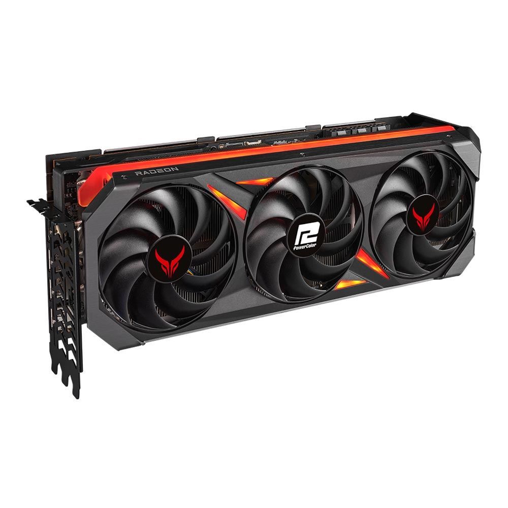 PowerColor RX 7900 XTX Red Devil front/angled product shot (Micro Center)