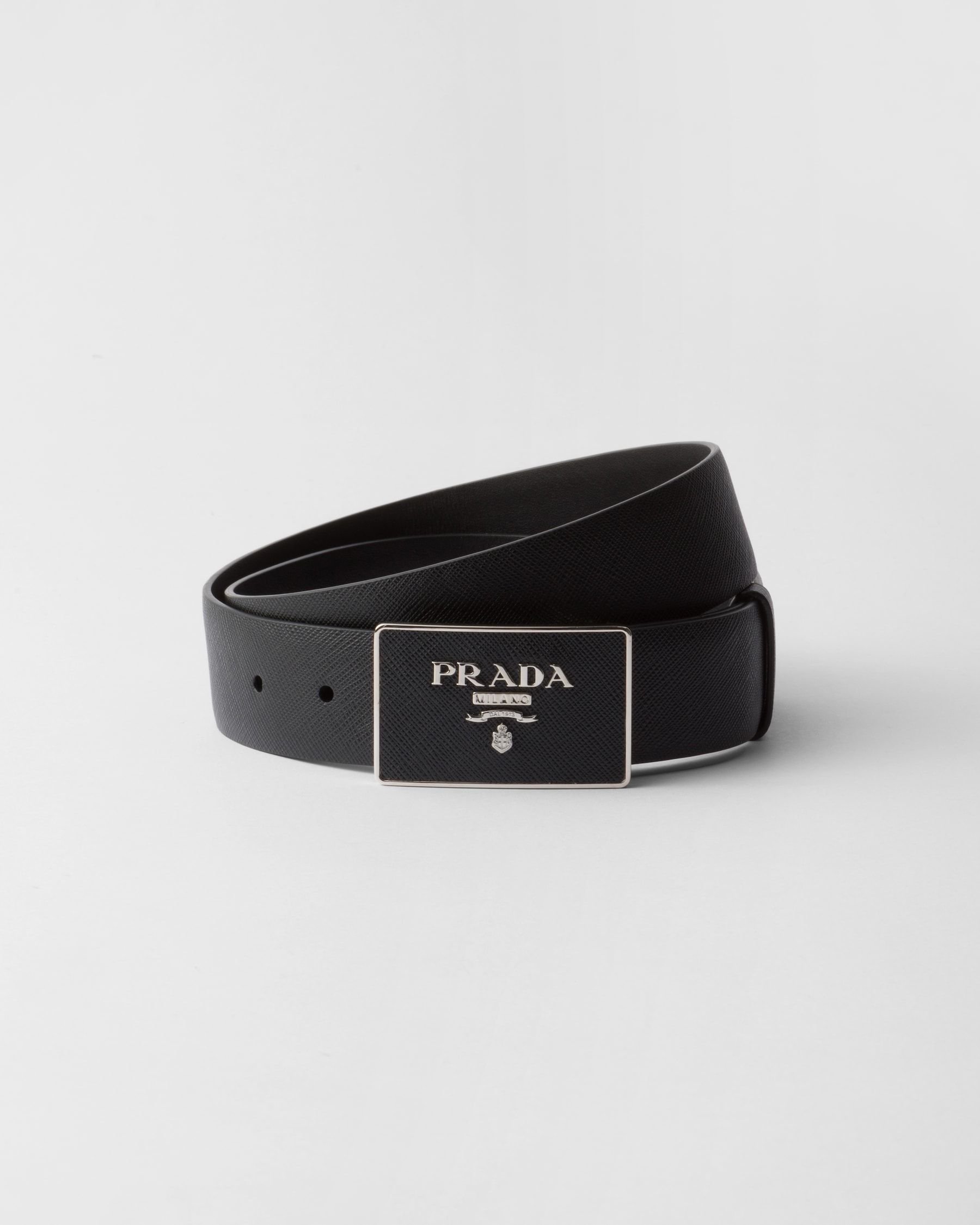 Black Saffiano Leather Belt | PRADA