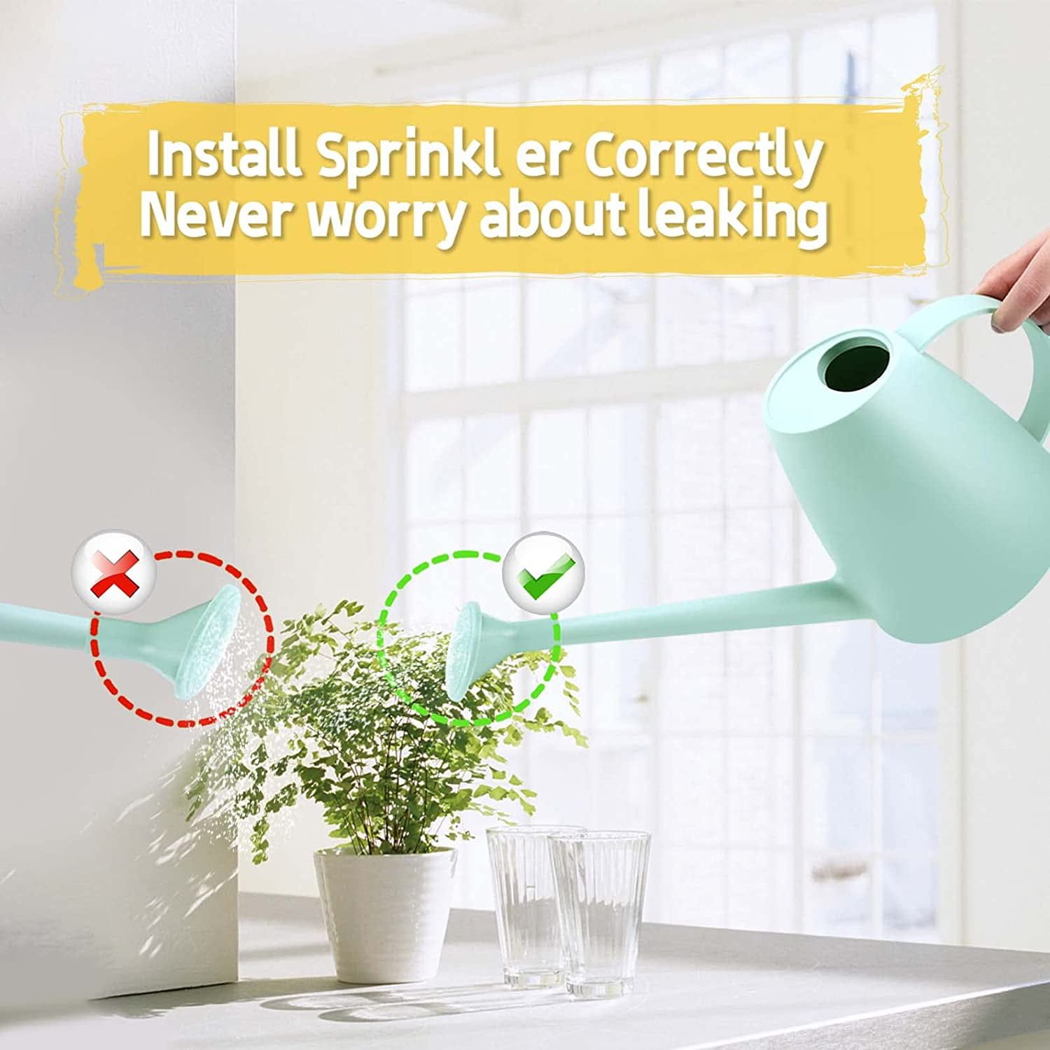 QILEBI Watering Can 1.8L, Long Spout for Indoor & Outdoor Plants - Walmart.com