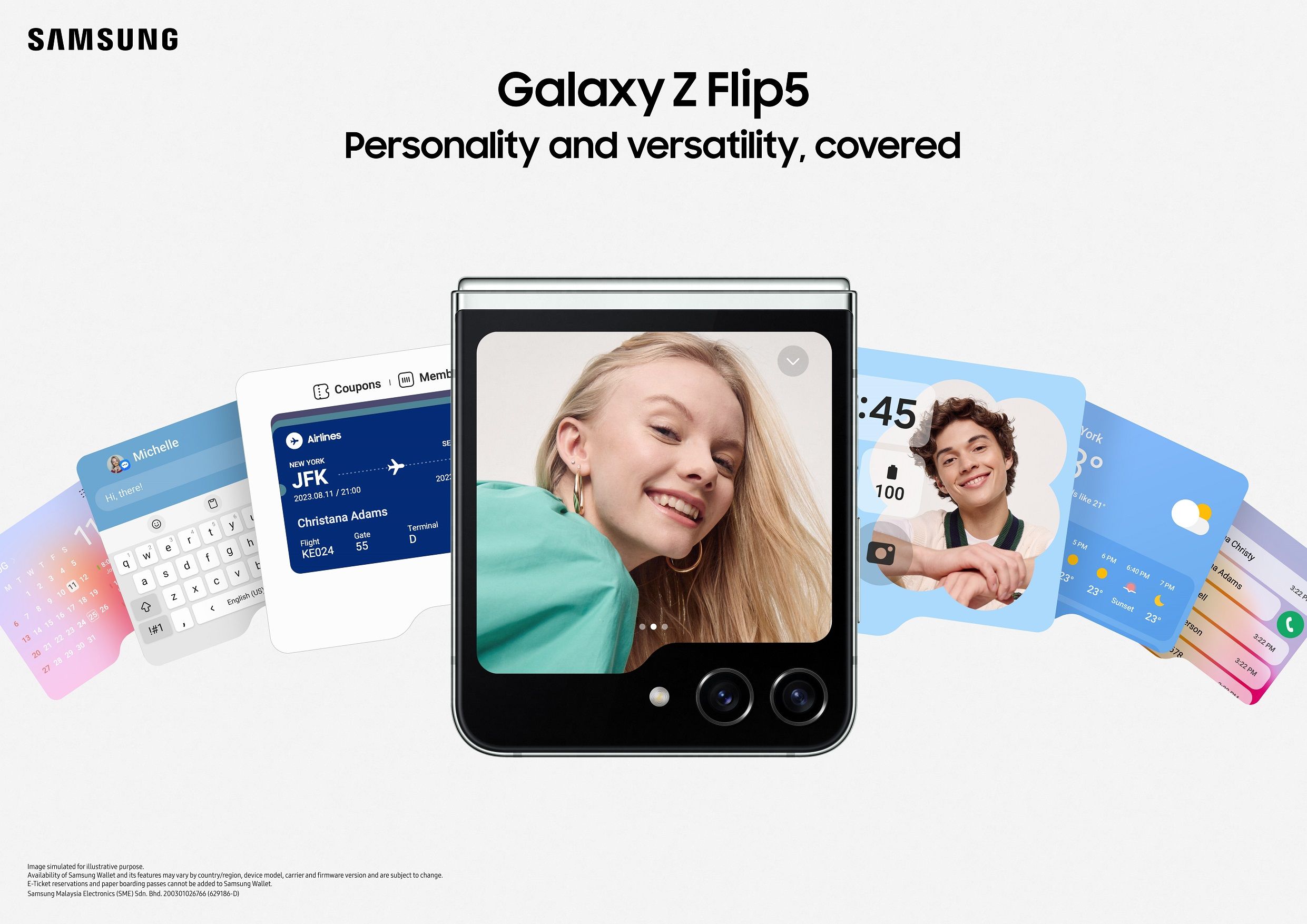 Samsung Newsroom image showing Galaxy Z Flip5 Flex Window