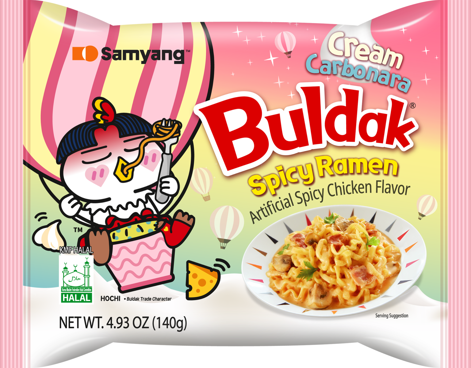 Buldak Ramen Cream Carbonara 4.93 OZ(140g) - Buldak.com (US)