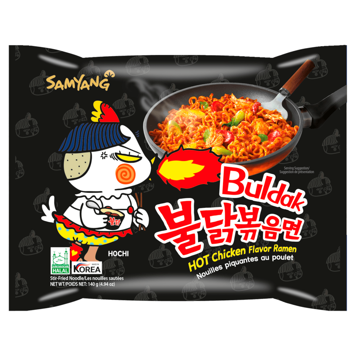 Samyang Buldak Hot Chicken Flavor Ramen 140g (front pack shot)