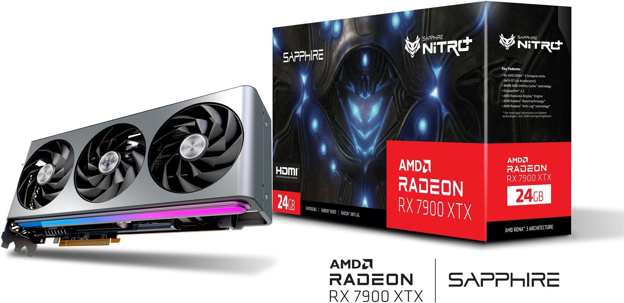 SAPPHIRE NITRO+ AMD Radeon RX 7900 XTX Vapor-X 24G (store product shot)