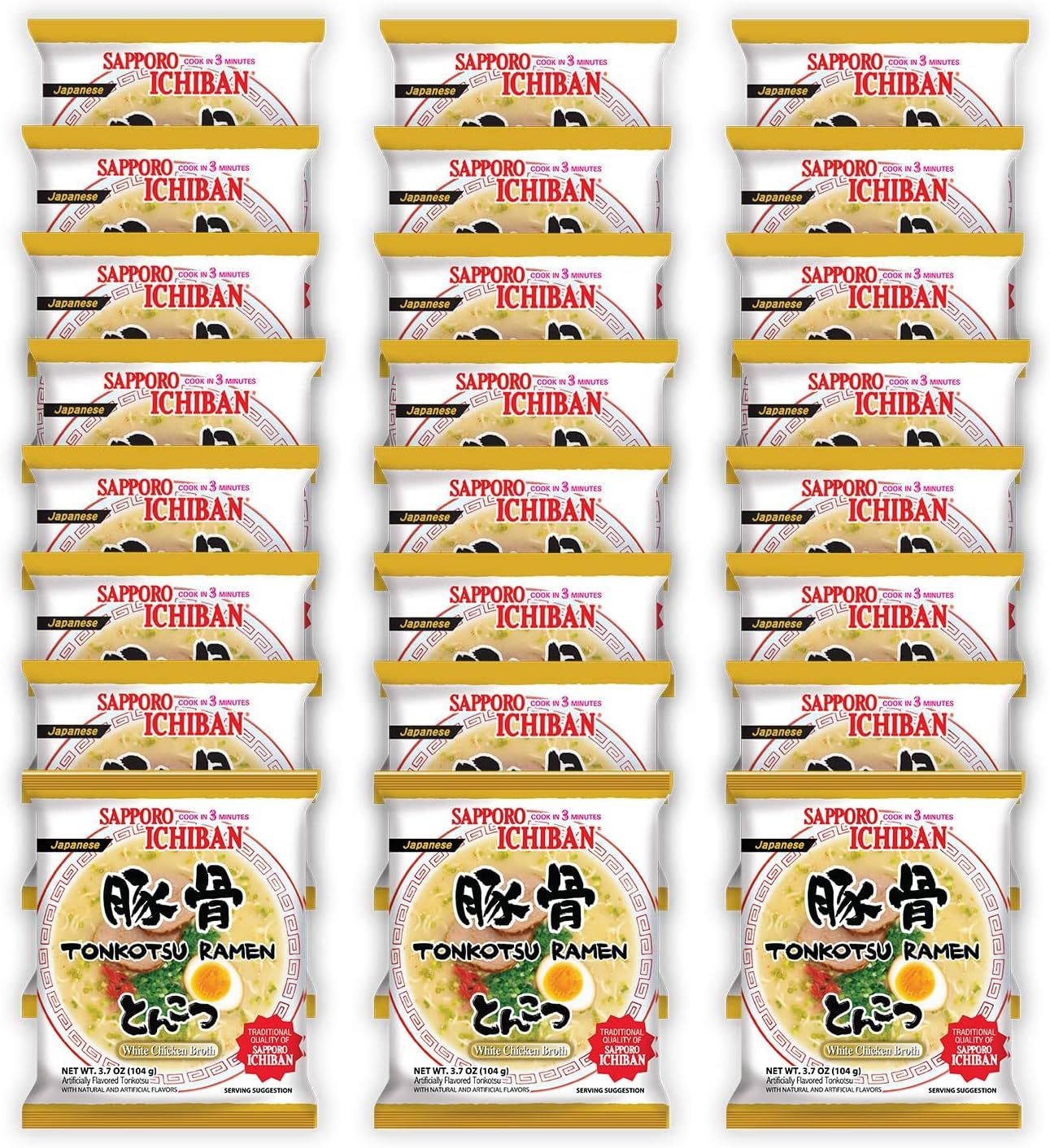 [SAPPORO ICHIBAN] Ramen Noodles, Tonkotsu Flavor (Amazon listing)