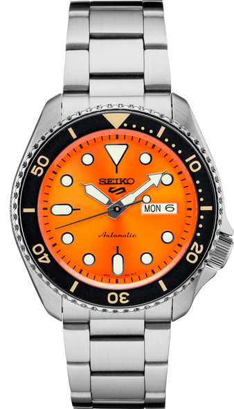 Seiko SRPD55 5 Sports Automatic Watch Black Dial & Stainless Steel ...