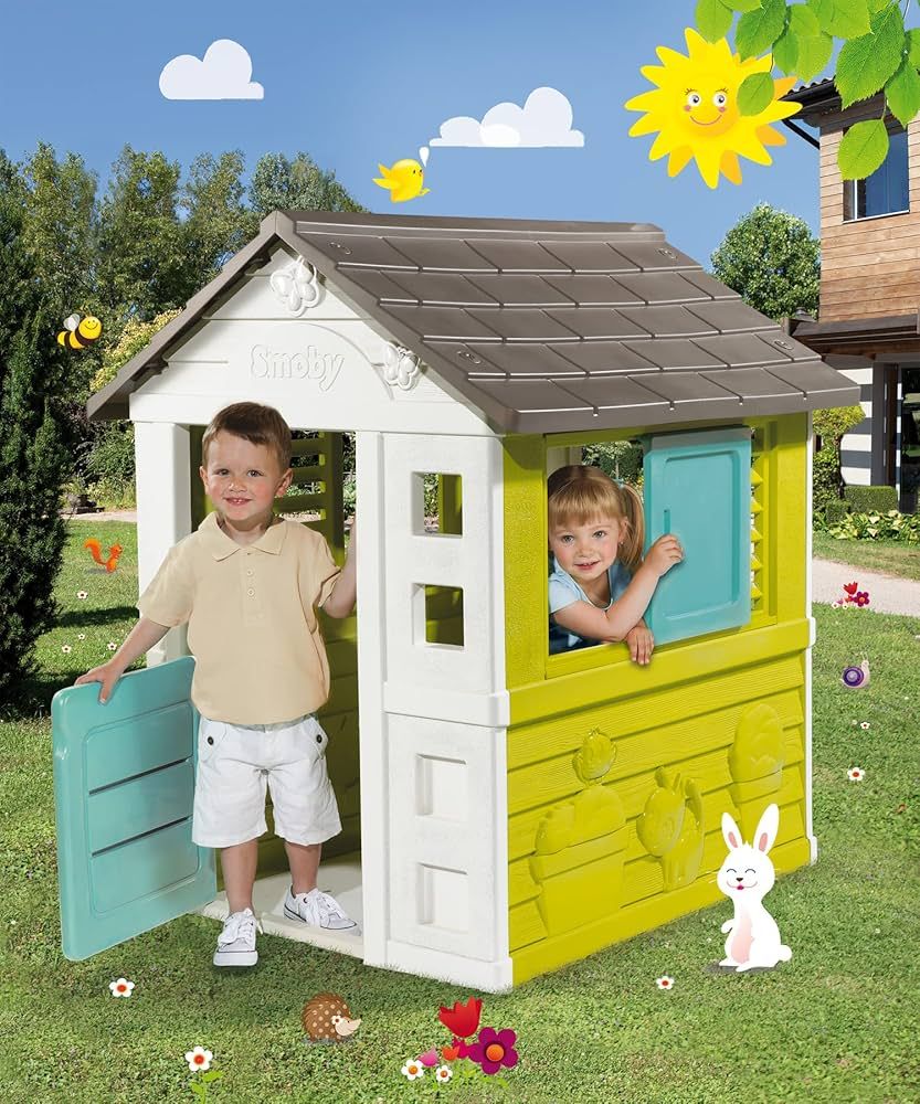 Amazon.com: Smoby - Pretty Haus - Children's Playhouse for Indoor and Outdoor Use, Expandable with Accessories, Garden Shed for Boys and Girls from 2 Years : Toys & Games