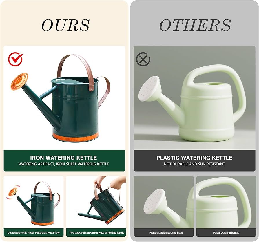 Amazon.com : SunnyTong Metal Watering Can for Outdoor and Indoor Plants, Watering  Can Decor, 1 Gallon (1 Gallon Green2) : Patio, Lawn & Garden