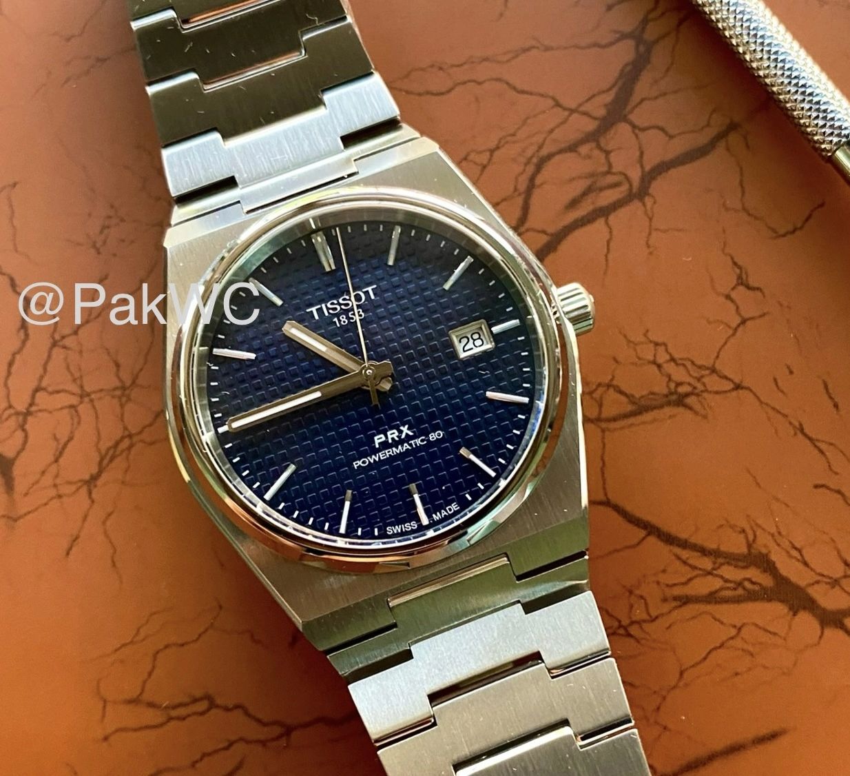 Tissot PRX Powermatic 80 Blue Waffle Dial 40mm