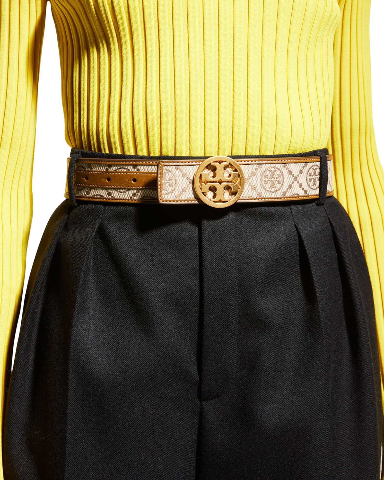 Tory Burch T Monogram Jacquard Belt | Neiman Marcus