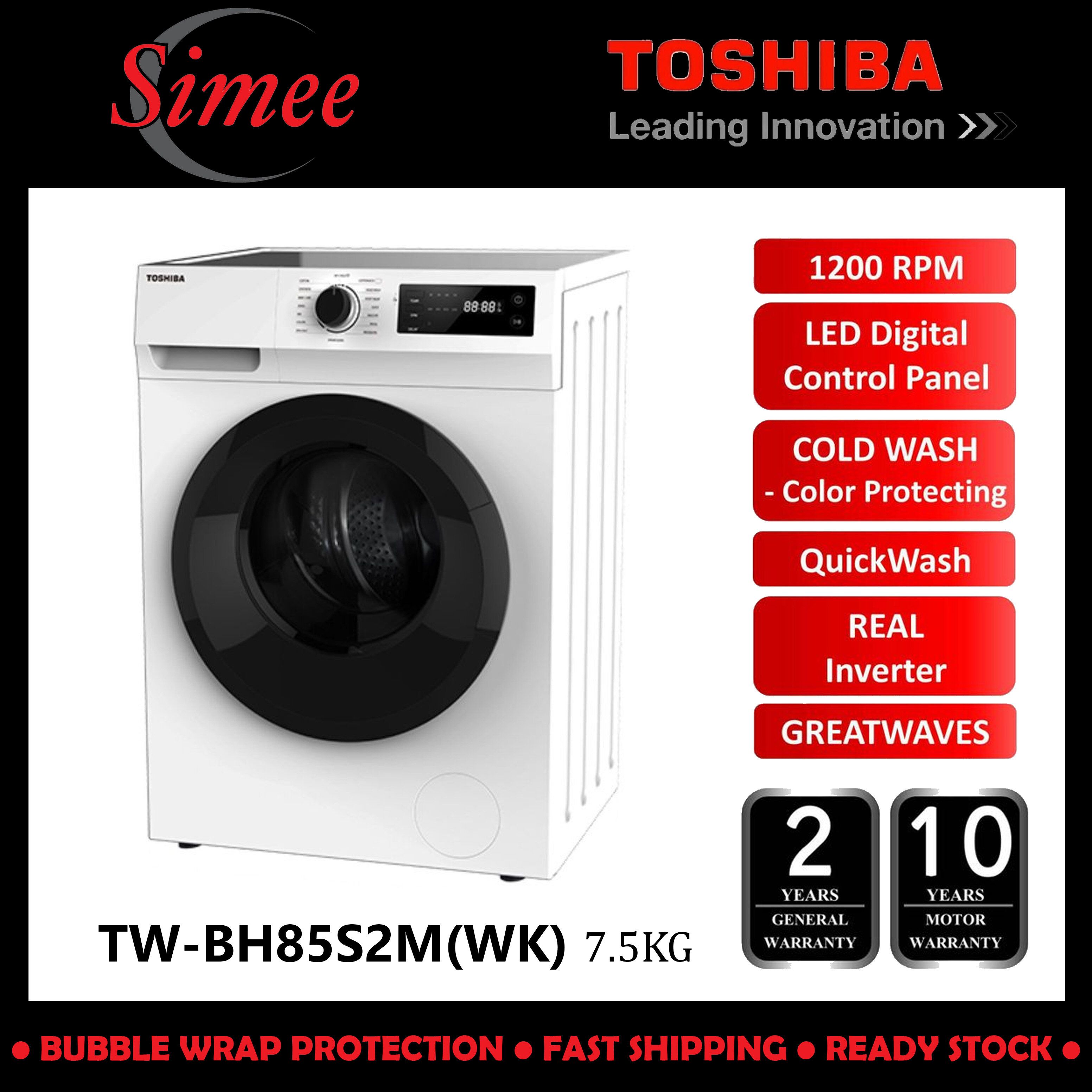 Toshiba Front Load Washer TW-BH85S2M (7.5KG) Real Inverter Frontload Washing Machine The Great Waves TW-BH85S2M(WK)