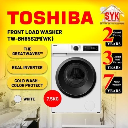 SYK Toshiba Inverter Front Load Washing Machine 7.5kg TW-BH85S2M Mesin Basuh Auto Automatik Mesin Cuci Baju Negeri Sembilan, Malaysia Supplier, Seller, Provider, Authorized Dealer  | JUN SENG TRADING & IRON WORKS
