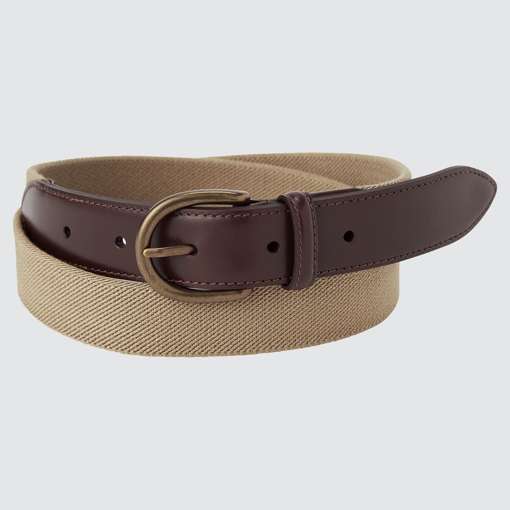 Uniqlo Leather Combination Stretch Belt (Brown)