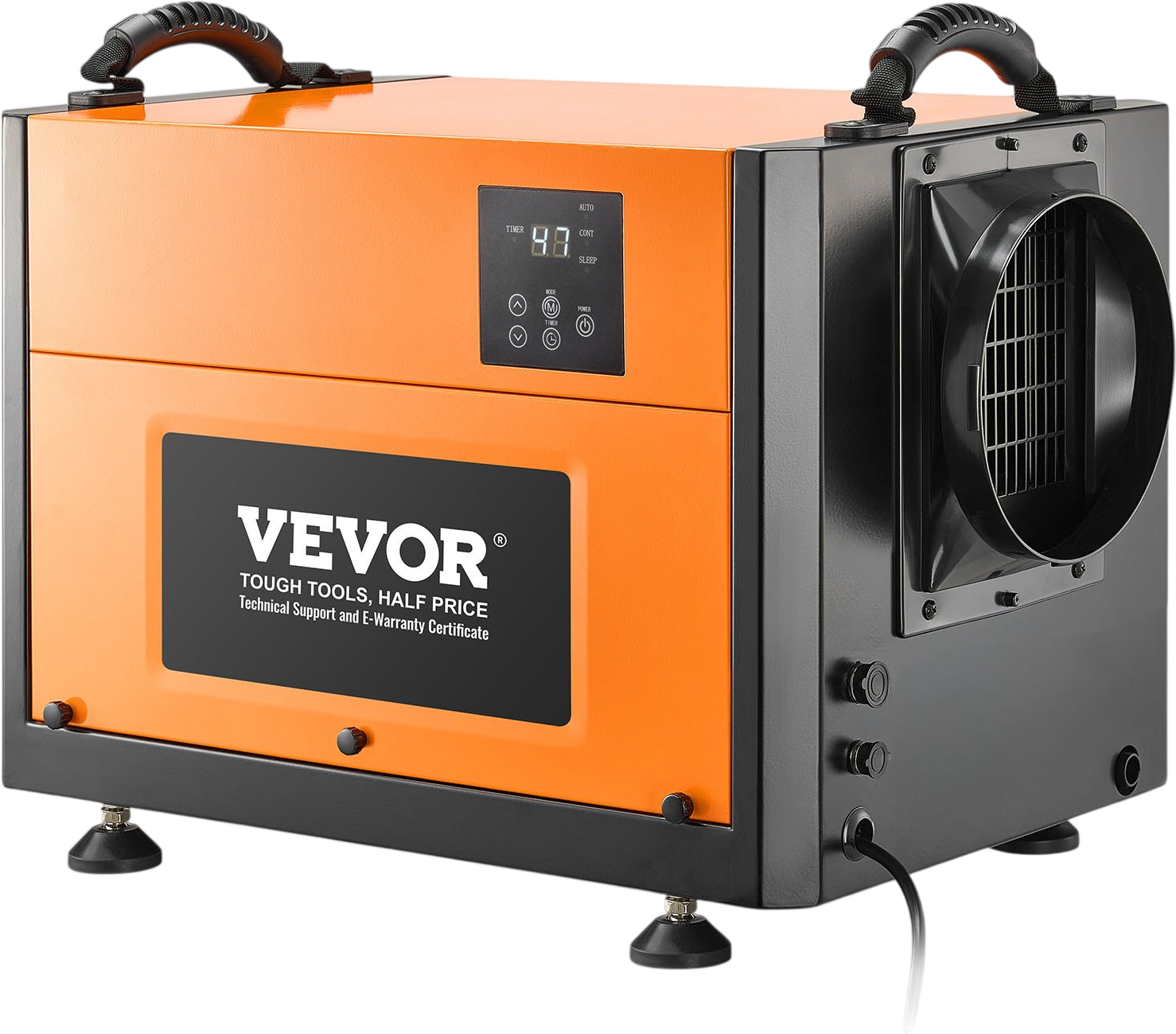 VEVOR 125 Pints Commercial Dehumidifier, with Drain Hose for Crawl Space | Portable for Basement Storage Room, Industrial Grade, Auto Defrost / Drainage, Heavy-Duty Galvanized Steel, LED Indicate