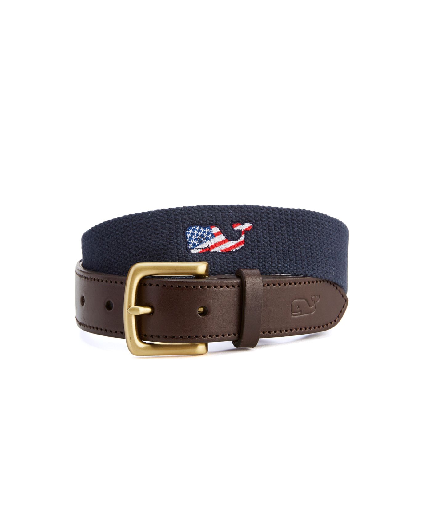 Embroidered Flag Whale Canvas Club Belt