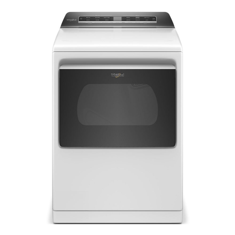 Whirlpool WED8127LW 27 inch Smart Electric Dryer with 7.4 cu. ft. Capacity, Advanced Moisture Sensing, EcoBoost Option, Static Reduce Option (White)