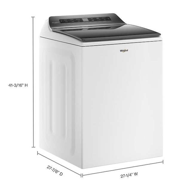 Whirlpool 4.7-cu ft High Efficiency Agitator Top-Load Washer (White)  WTW5105HW at Lowes.com